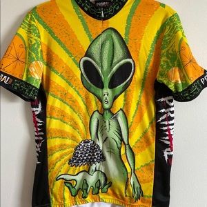 Vintage 1997 neon alien primal wear Cycling shirt